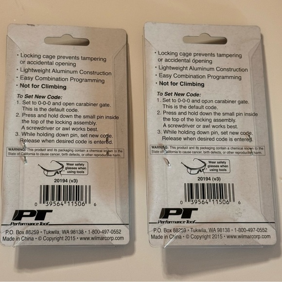 Performance tool Locking Carabiner 3 inch one red & one silver - Picture 2 of 5